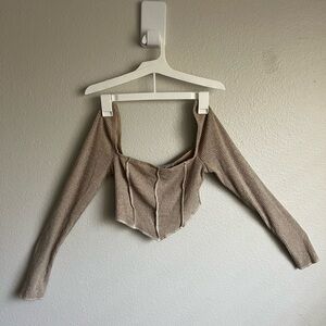 Ribbed Long Sleeve Crop Top